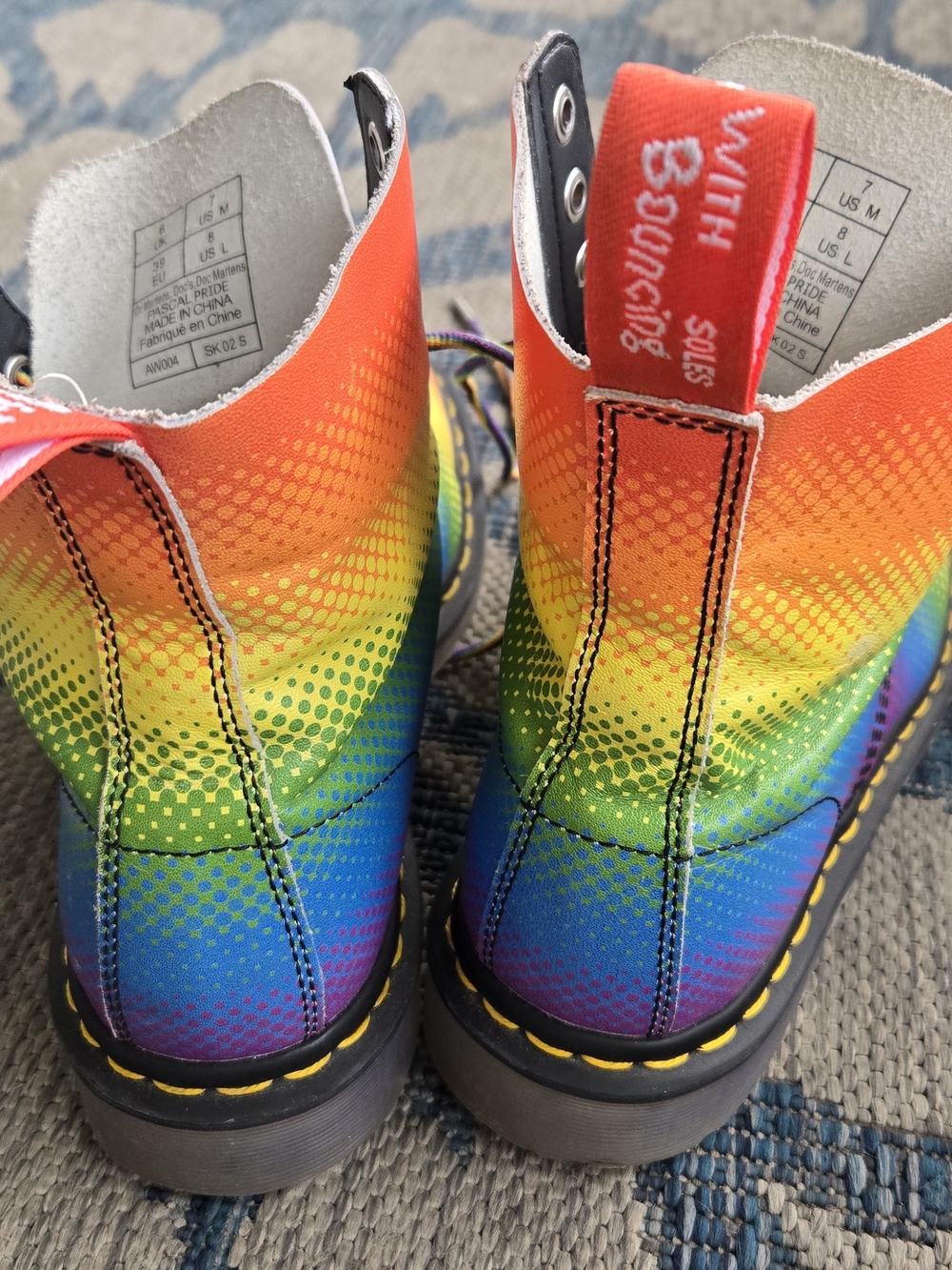 Dr. Martens Rainbow Gradient 8‑Eye Lace-Up Combat Boots - Picture 6 of 10
